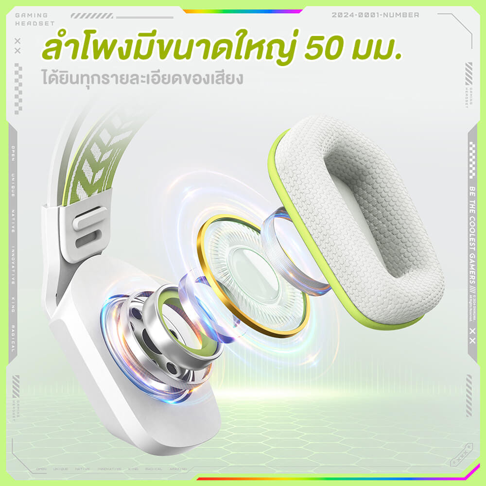 หูฟังเกมมิ่ง ONIKUMA X13 GAMING HEADSET - สีขาว_5